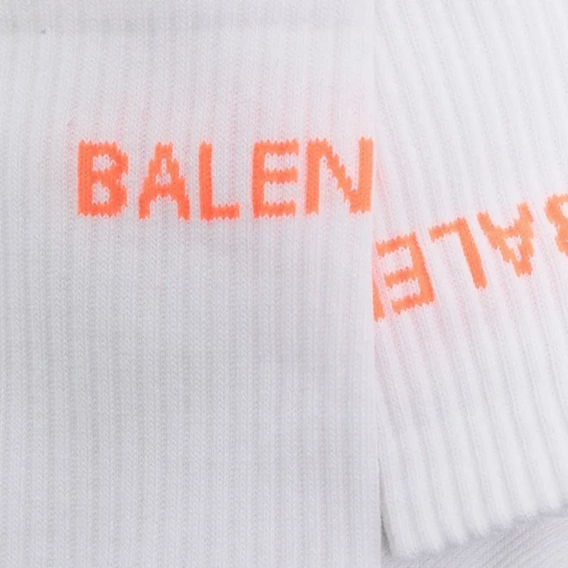 Balenciaga Tennis Seas Socks 'White/Orange'-3