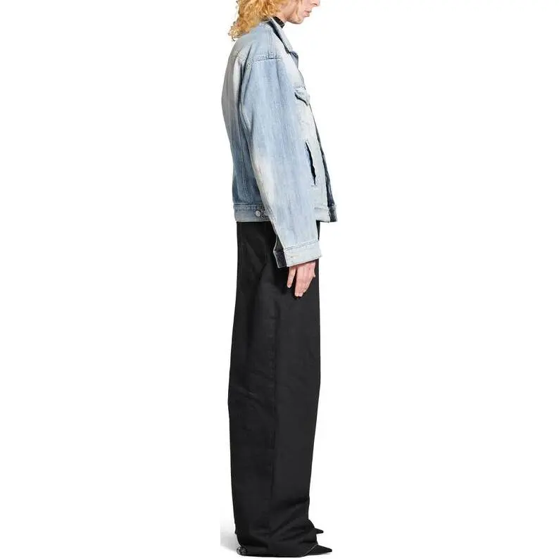 Balenciaga Collared Button Up Denim Jacket-4
