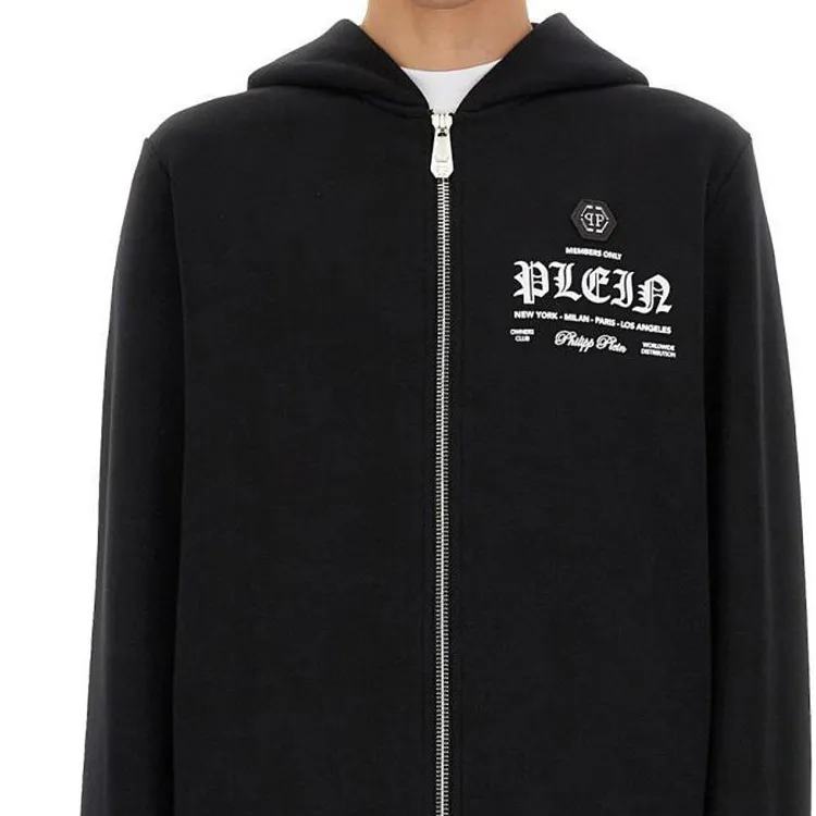 PHILIPP PLEIN Logo Printed Zipped Hoodie-2