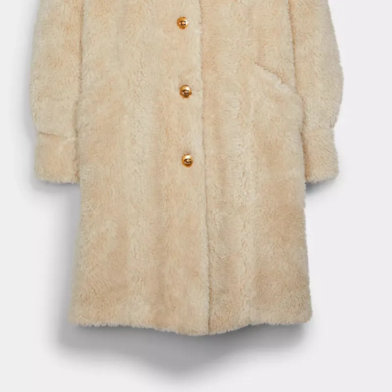 COACH Velvet Jackets Women's Cream-3