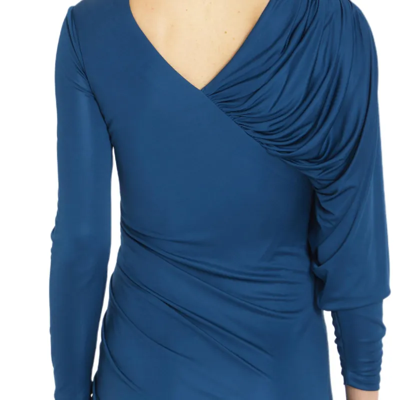 SAINT LAURENT Long Sleeved Dresses Women's Duck Blue-5