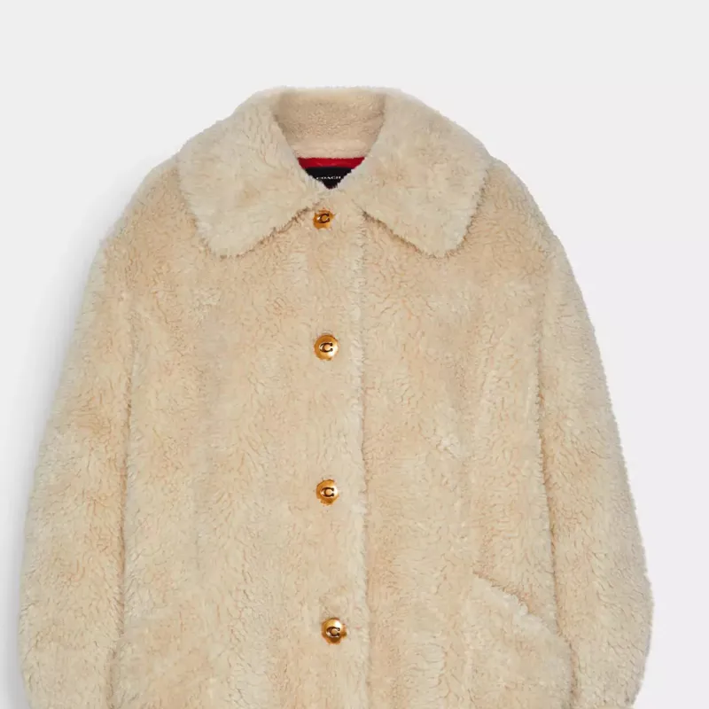 COACH Velvet Jackets Women's Cream-2