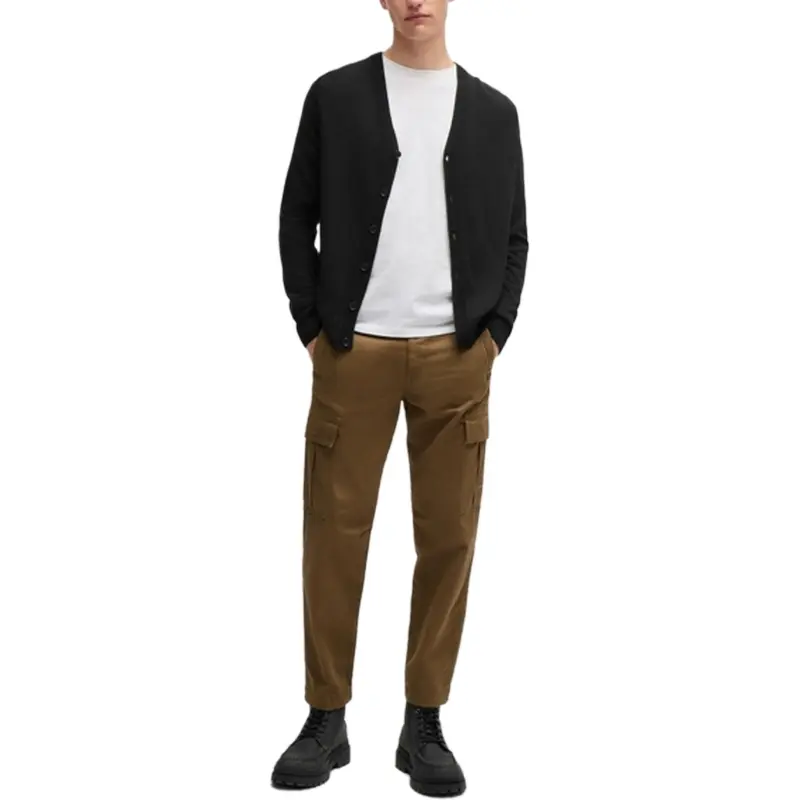 HUGO BOSS Avac Logo Embroidered Knitted Cardigan-1