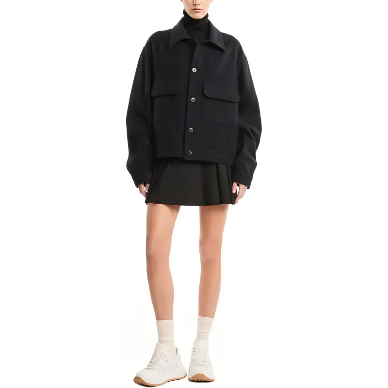 HOGAN Button up Felted Shirt Jacket-3