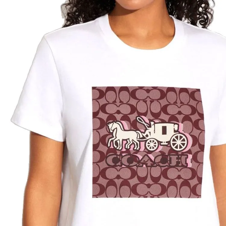 COACH T Shirts Women's White-3