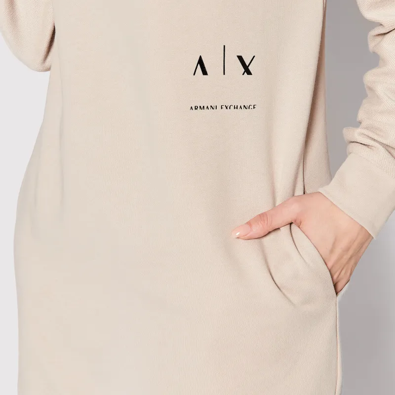 ARMANI EXCHANGE Long Sleeved Dresses Women's Dark Beige-4