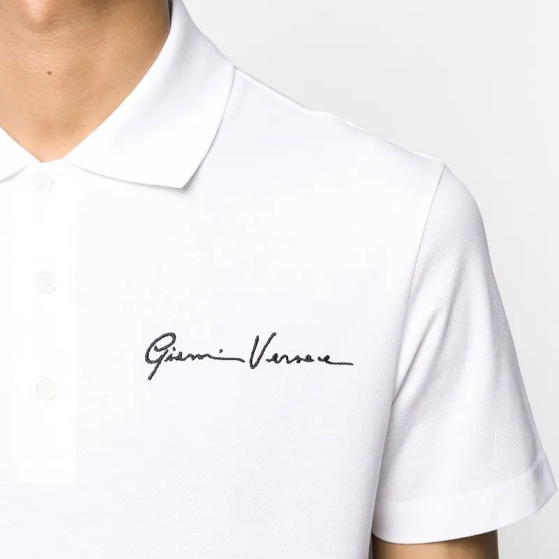 VERSACE Polo Shirts Men White-4