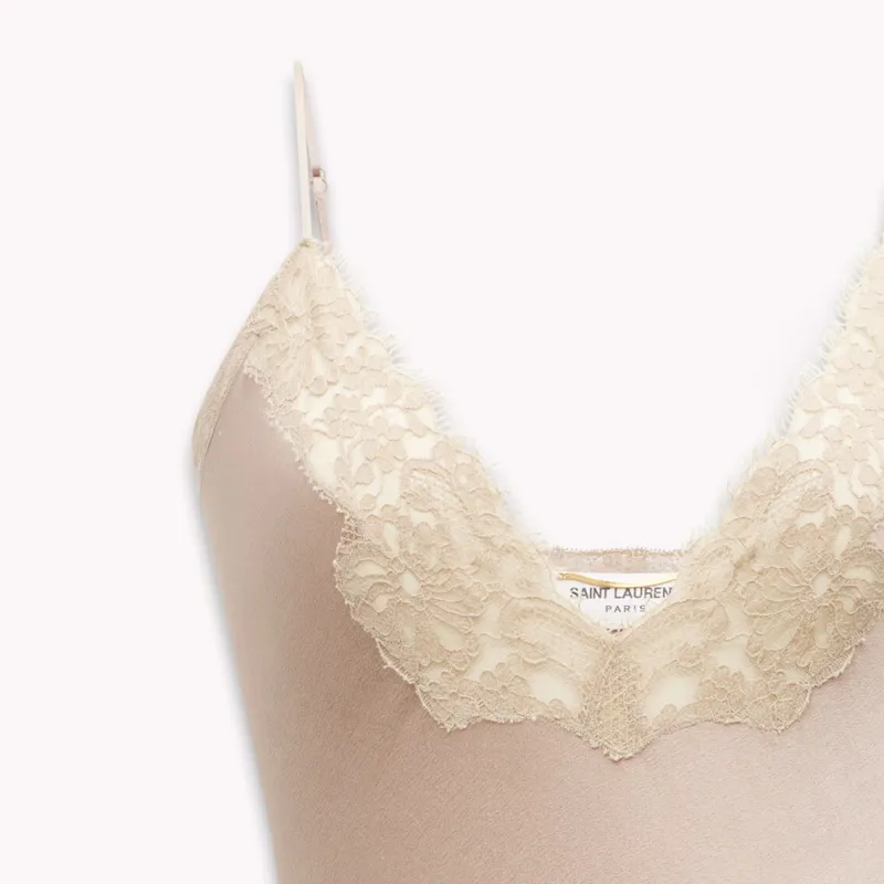 SAINT LAURENT Lace trim Top-3