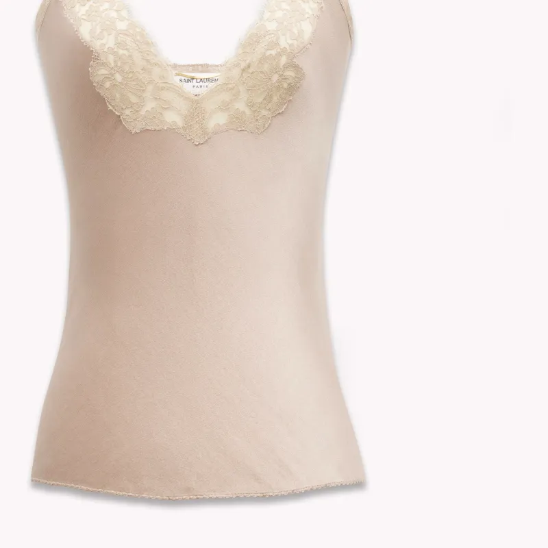 SAINT LAURENT Lace trim Top-4