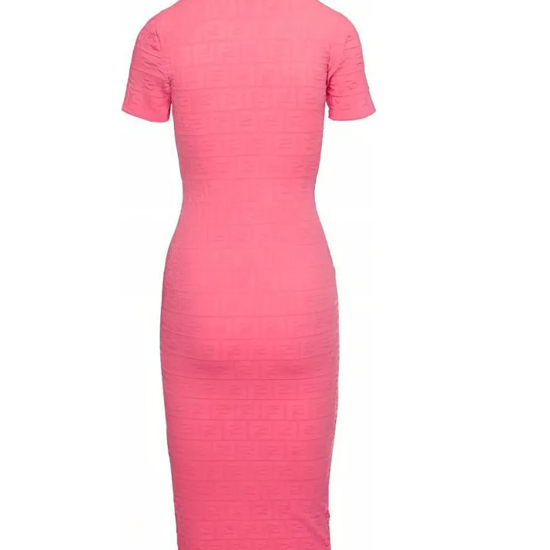FENDI Monogrammed Turtleneck Dress-4