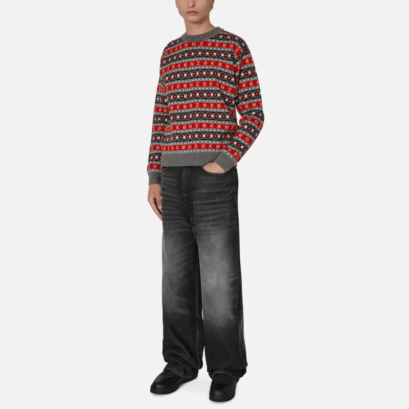 KENZO Kenzo X Nigo FW22 Drop2 Letter LOGO FW22 Sweater Men's Red-4