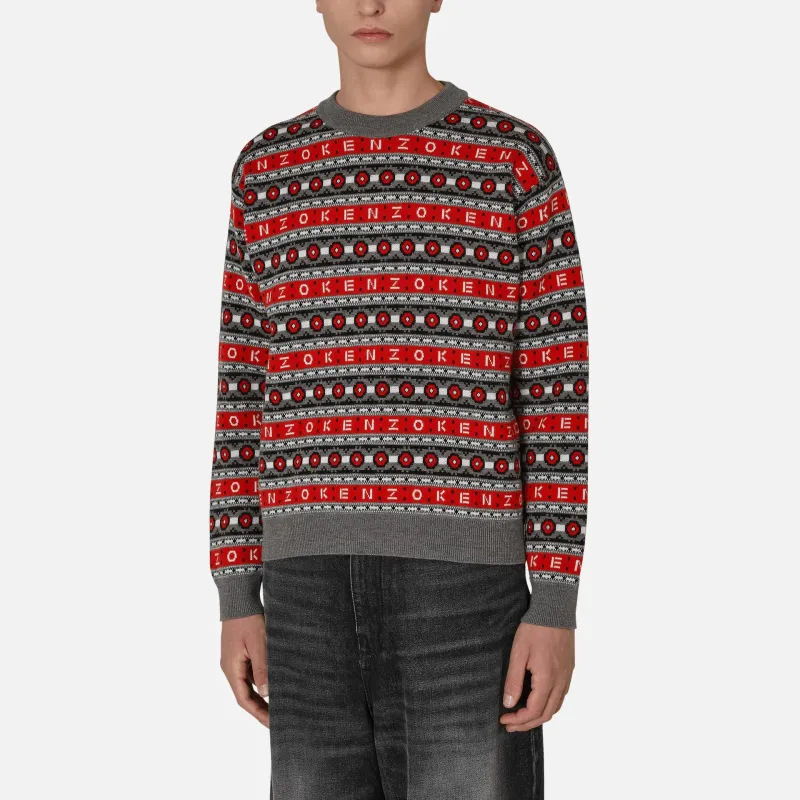 KENZO Kenzo X Nigo FW22 Drop2 Letter LOGO FW22 Sweater Men's Red-2