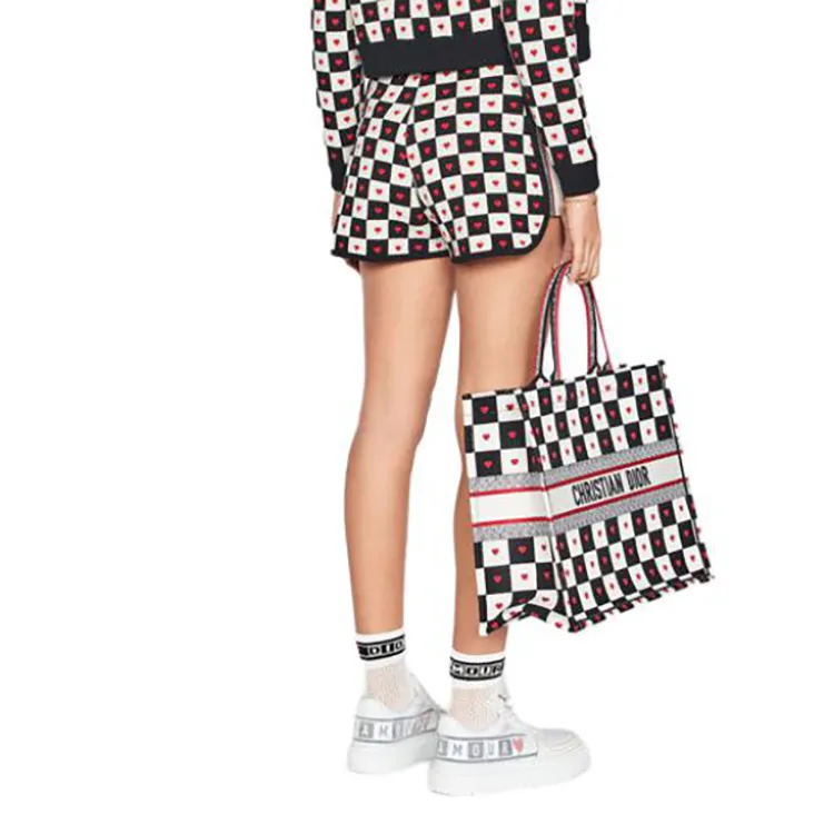DIOR Quarterly New Products Casual Shorts Women's Black White Red-3