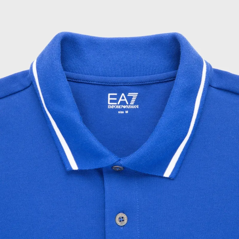 EMPORIO ARMANI EA7 Polo Shirts Men Royal Blue-5