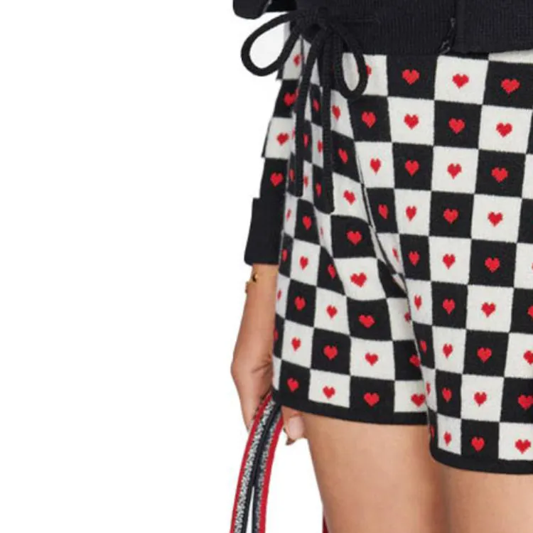 DIOR Quarterly New Products Casual Shorts Women's Black White Red-4