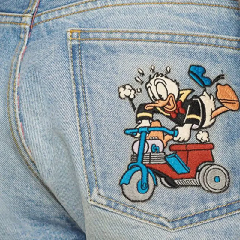 Disney X GUCCI Denim Shorts Men Blue-5