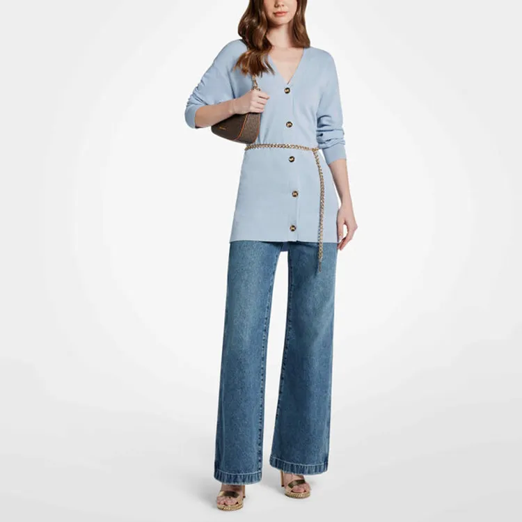MICHAEL KORS Chain link Ribbed Cardigan-2