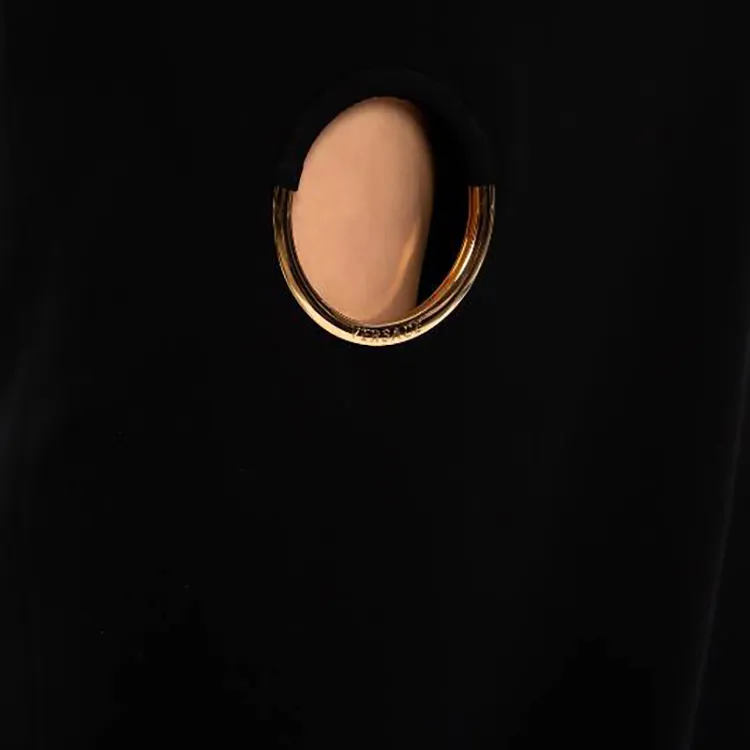 VERSACE Ring Cutout Sleeveless Maxi Dress Black-4