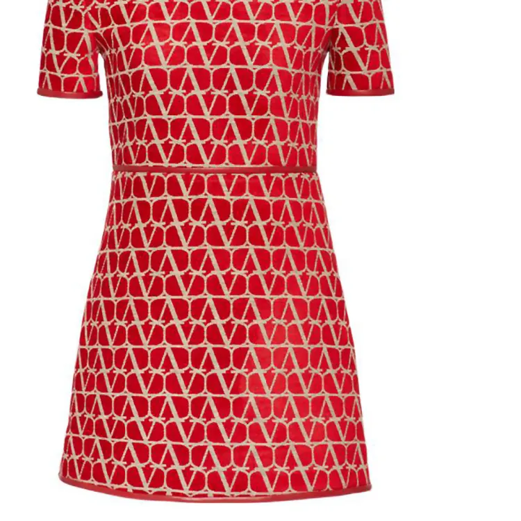 Valentino ROSSO Chinese New Year Short Sleeved Dresses Women's Red-2