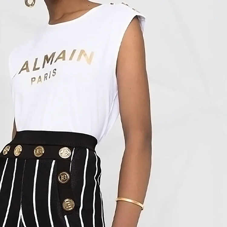 BALMAIN T Shirts Women's White-5