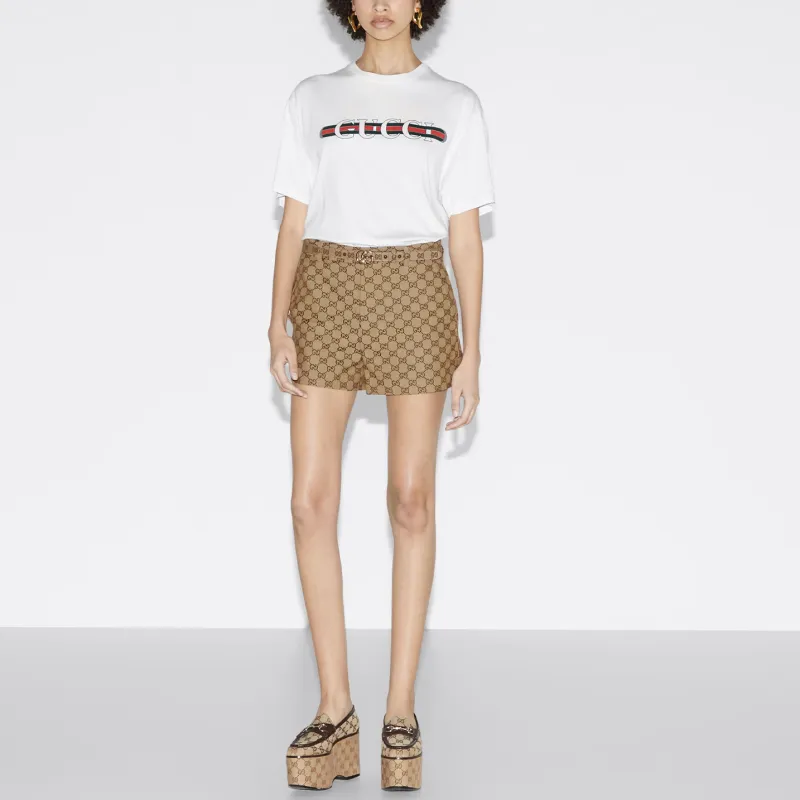 GUCCI Logo Printed Crewneck T-Shirt-1