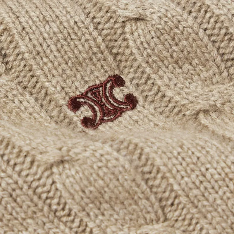 CELINE Cable knit Triomphe Cardigan In Cashmere-5