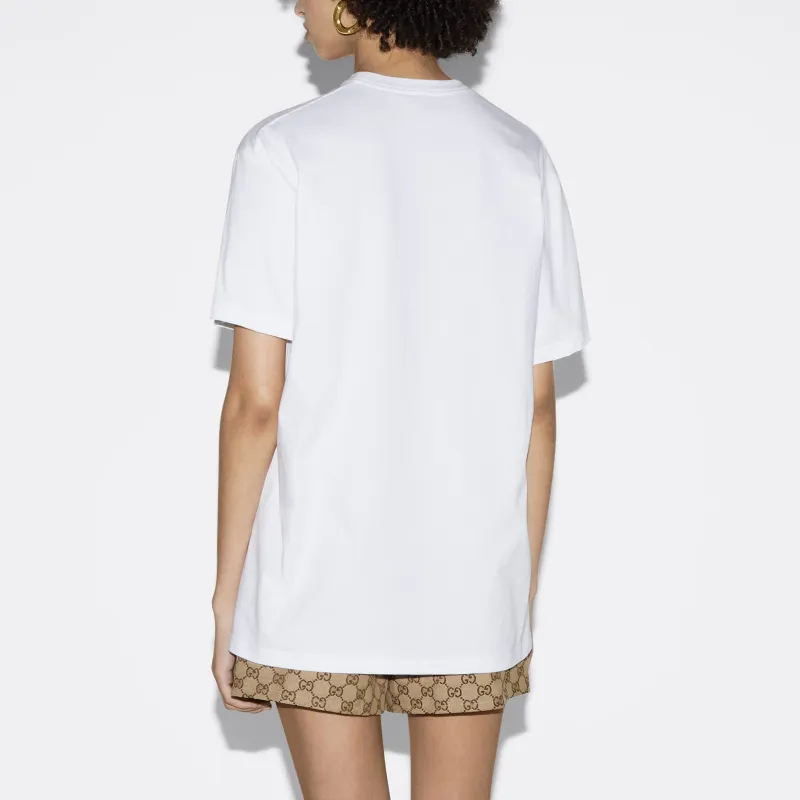 GUCCI Logo Printed Crewneck T-Shirt-4