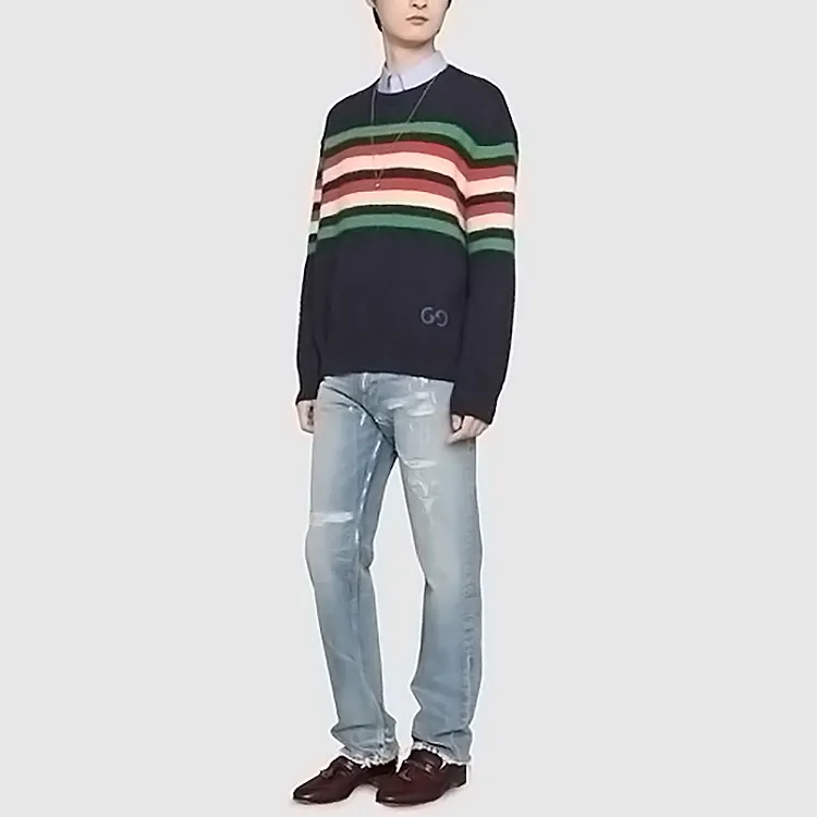 GUCCI GG detail Striped Jumper-4