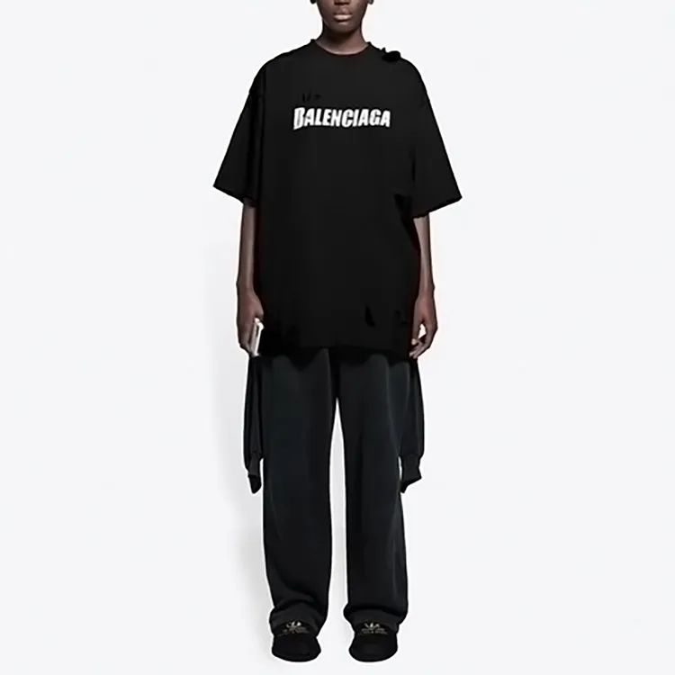Balenciaga Caps Destroyed Flatground T shirt-2