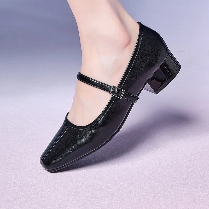 HLA Block Heel High Heels 3cm Women's-15