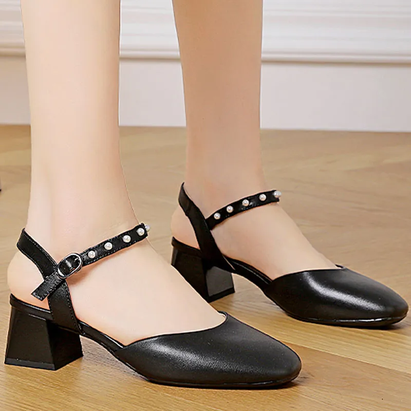 Spider King Block Heel High Heels 4cm Women's-13