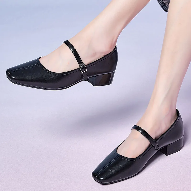 HLA Block Heel High Heels 3cm Women's-16