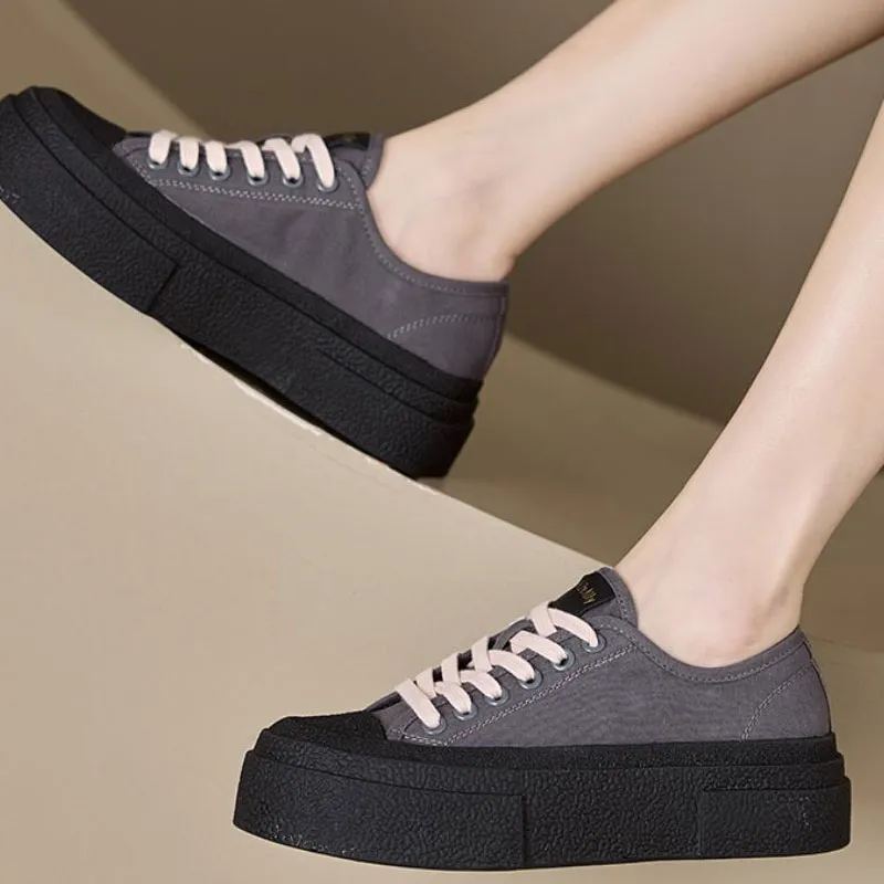 HLA Wear-Resistant Low-Top Skateboard Shoes 4.5cm Women's-14