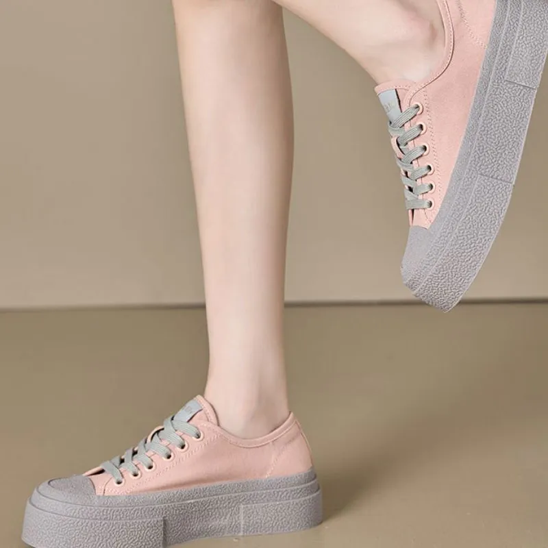 HLA Wear-Resistant Low-Top Skateboard Shoes 4.5cm Women's-8