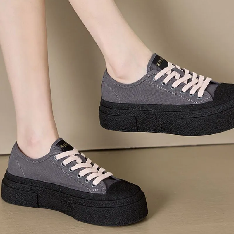 HLA Wear-Resistant Low-Top Skateboard Shoes 4.5cm Women's-13