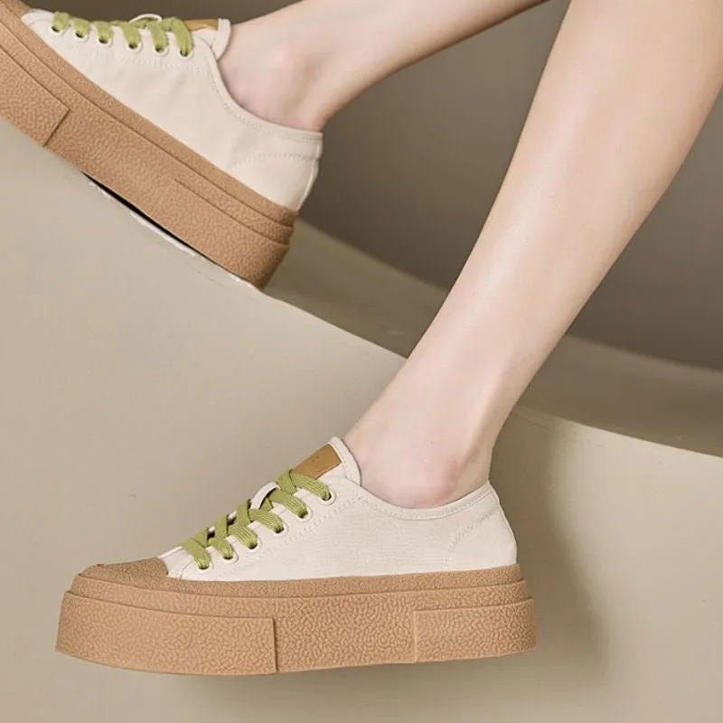 HLA Wear-Resistant Low-Top Skateboard Shoes 4.5cm Women's-4