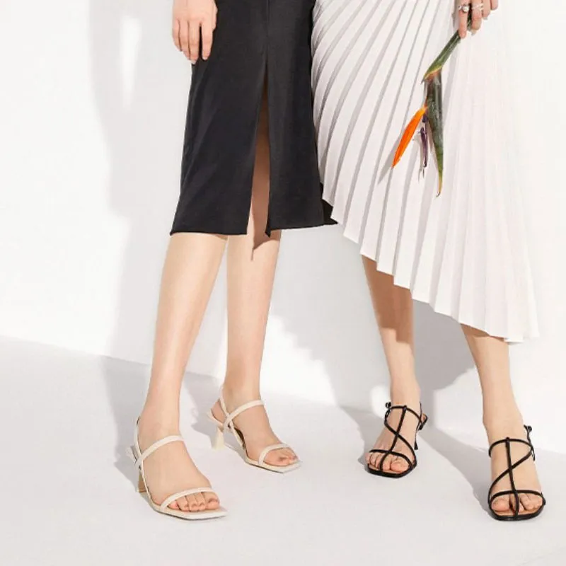 73Hours Summer Limited Edition Stylish Sandal 5.5cm Women's Black-6