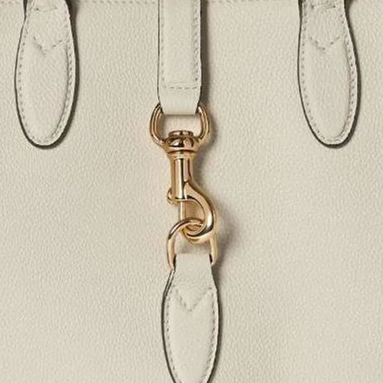 GUCCI Soft Grain Leather Tote Bag, Shopping Bag, Handbag Medium Size Women's Ivory White-8
