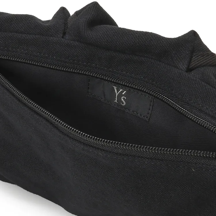 Yohji Yamamoto Linen One Shoulder Crossbody Fanny Pack Regular Men's Black-5