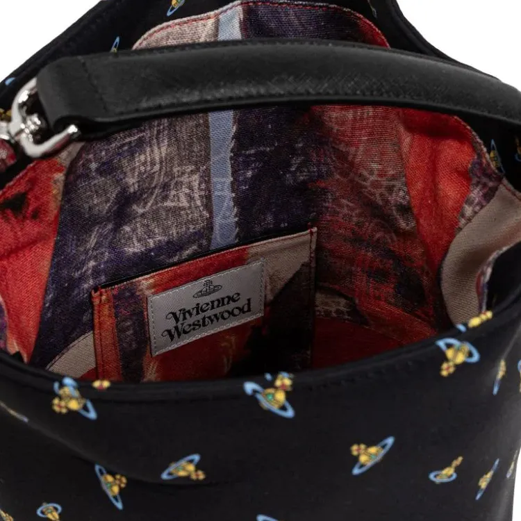 Vivienne Westwood Fabric One Shoulder Handbag Women's Black-3