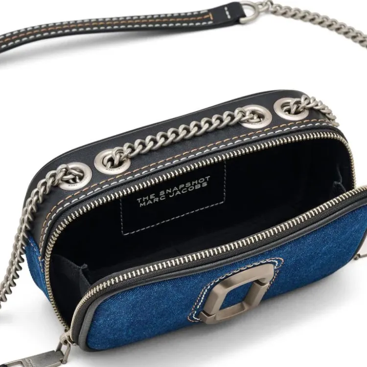 MARC JACOBS The Denim Chain Snapshot Crossbody Bag-5