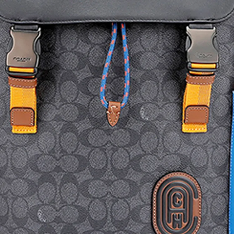 COACH Rivington Leather Travel Bag Backpack Backpack Large Size Men's Gray Multicolor-5