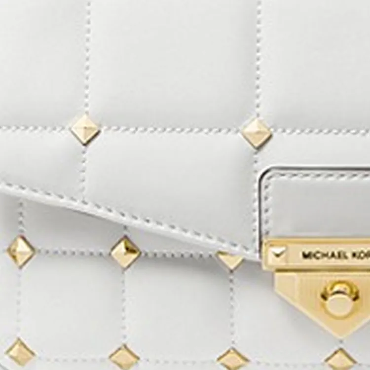 MICHAEL KORS Soho Sheepskin Crossbody Bag, Shoulder Bag Women's White-3