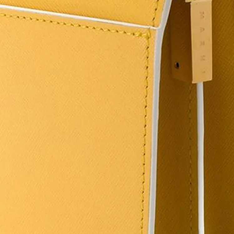 MARNI Trunk Cow Leather Shoulder Bag, Crossbody Bag Mini Women's Bright Yellow-5