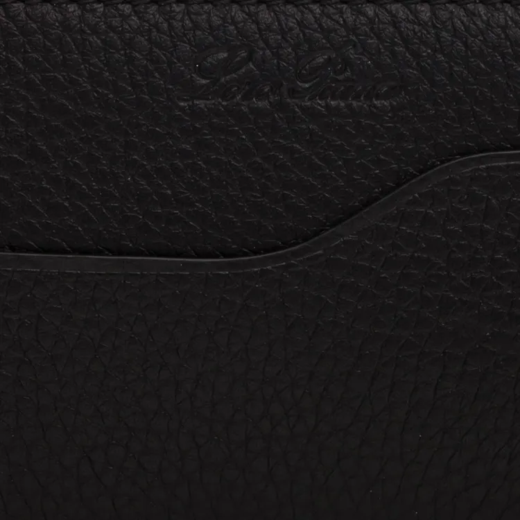 Loro Piana Leather Card Holder Men's Black-4