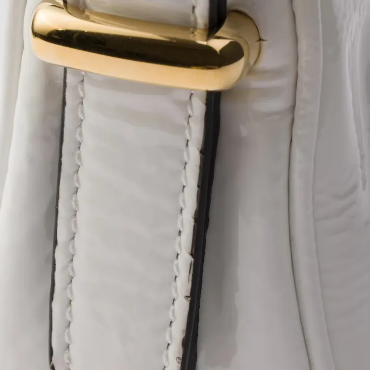 PRADA Patent Leather Handbag, Shoulder Bag Women's White-4