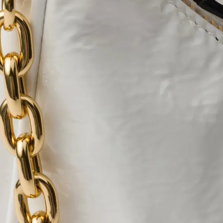 PRADA Re-Edition Naplak Patent Leather Handbag Shoulder Bag Mini Women's White-4