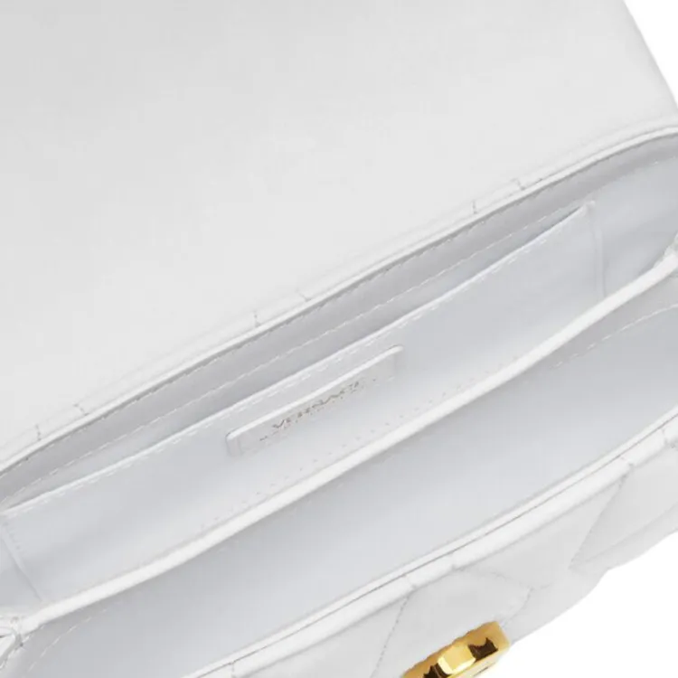 VERSACE Lambskin Shoulder Bag Crossbody Bag Mini Women's White-4