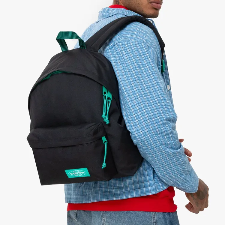 EASTPAK Polyester Backpack Medium Size Unisex Black Stripes-4