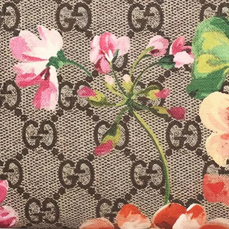 GUCCI GG Blooms Canvas Long Zip Closure Wallets Women's Ebony/Pink-5
